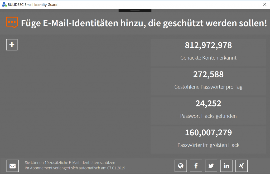 BULIDSEC Email Identity Guard Dashboard